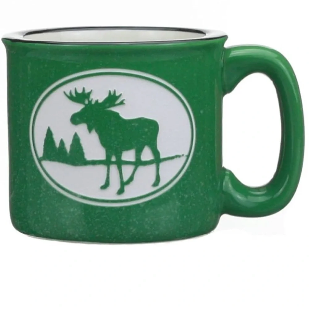 Cape‎ Shore Green Etched Moose 15 Ounce Coffee Tea Mug Cup